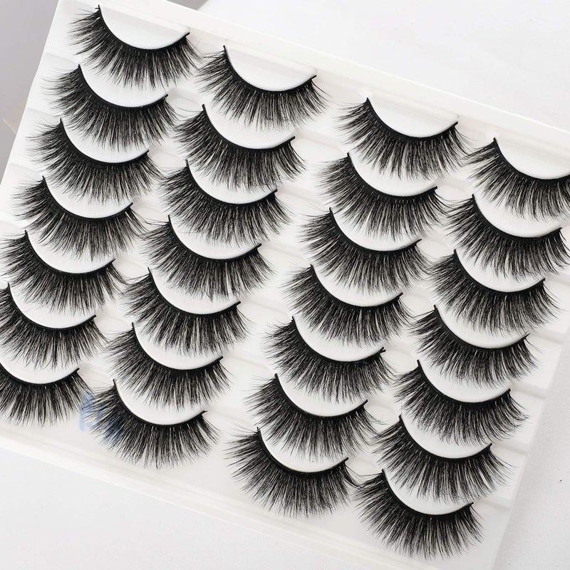 Newcally Lashes Fake Eyelashes Long Dramatic Thick Volume Faux Mink Eye Lashes 14 Pairs Pack - Image 2